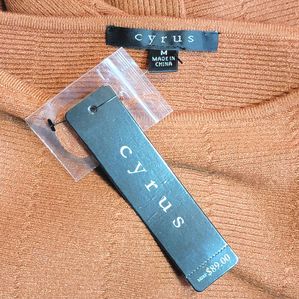 Cyrus NWT Dolman Sleeve Knit Pullover Sweater Rust Orange Scoopneck M Cozy - Picture 8 of 12